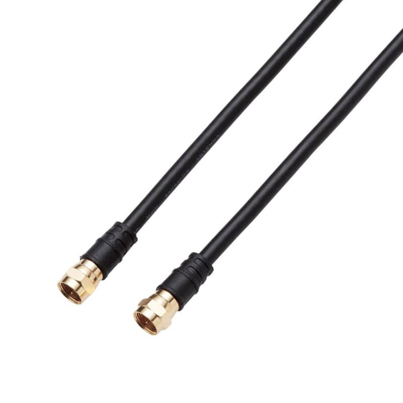 オーム電機 4JW2FFSB(B) 14-0359 DXアンテナ TV接続ケーブル 2K4K8K対応 2m 黒(ご注文単位1袋)【直送品】