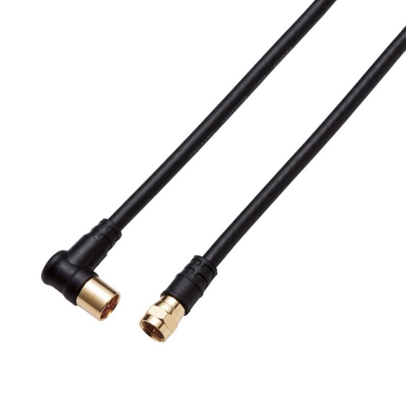 オーム電機 4JW2FLSB(B) 14-0360 DXアンテナ TV接続ケーブル 2K4K8K対応 2m 黒(ご注文単位1袋)【直送品】