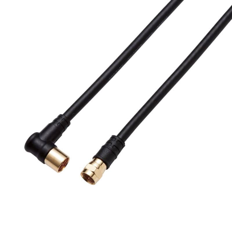 オーム電機 4JW3FLSB(B) 14-0364 DXアンテナ TV接続ケーブル 2K4K8K対応 3m 黒(ご注文単位1袋)【直送品】