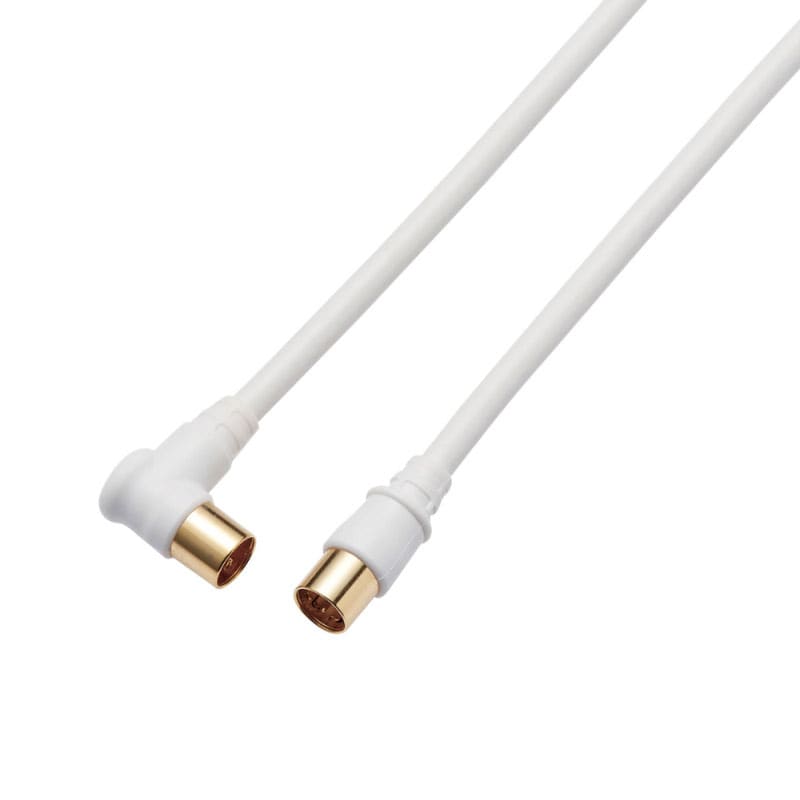 オーム電機 4JW8SLS(B) 14-0371 DXアンテナ TV接続ケーブル 2K4K8K対応 8m 白(ご注文単位1袋)【直送品】