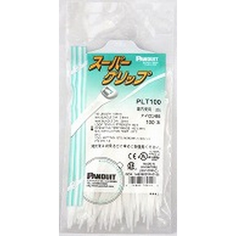 オーム電機 PLT100 14-2051 パンドウイット 結束バンド ロックタイ スーパーグリップ 屋内用 ホワイト 100mm 100本(ご注文単位1袋)【直送品】