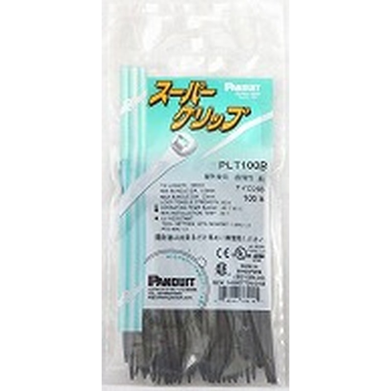 オーム電機 PLT100B 14-2057 パンドウイット 結束バンド ロックタイ スーパーグリップ 耐候 ブラック 100mm 100本(ご注文単位1袋)【直送品】