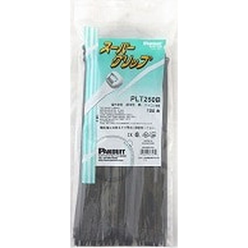 オーム電機 PLT250B 14-2060 パンドウイット 結束バンド ロックタイ スーパーグリップ 耐候 ブラック 250mm 100本（ご注文単位1袋）【直送品】