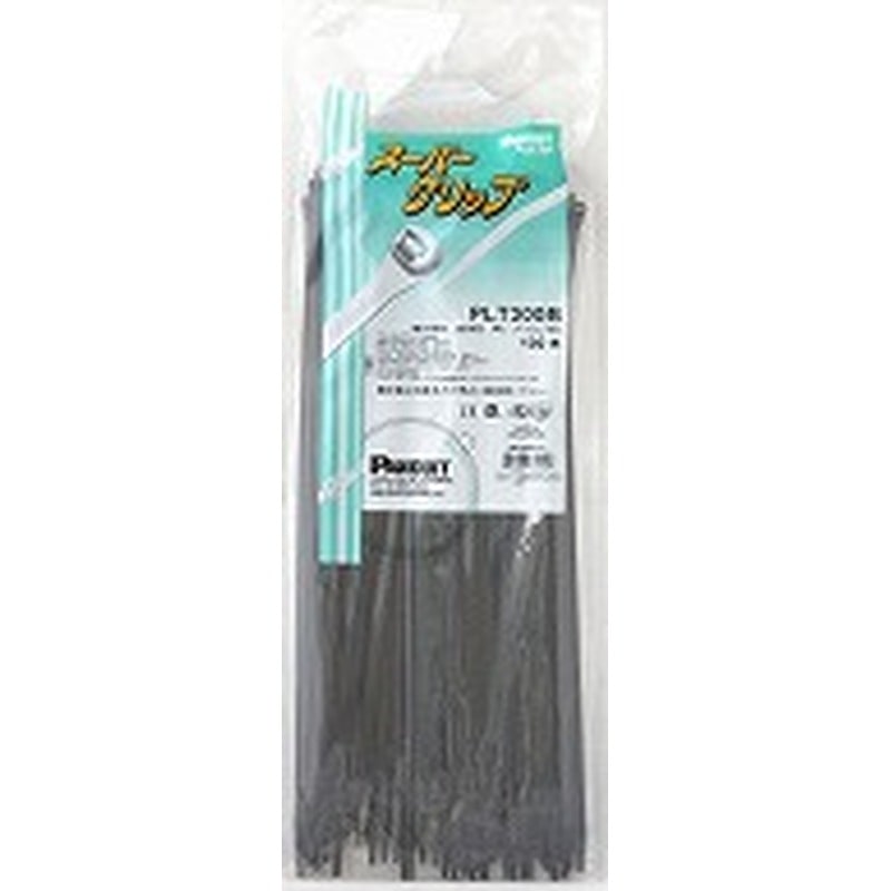 オーム電機 PLT300B 14-2061 パンドウイット 結束バンド ロックタイ スーパーグリップ 耐候 ブラック 300mm 100本（ご注文単位1袋）【直送品】