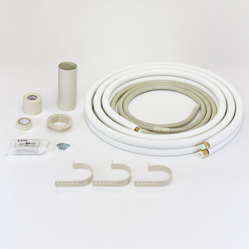 オーム電機 DIA-234HV 14-3008 TOYO フレア配管セット 2分×3分 6×9mm 4m 電線なし（ご注文単位1袋）【直送品】