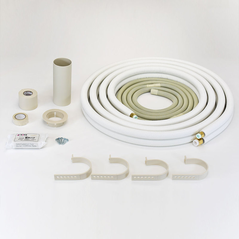 オーム電機 DIA-235HV 14-3009 TOYO フレア配管セット 2分×3分 6×9mm 5m 電線なし（ご注文単位1袋）【直送品】