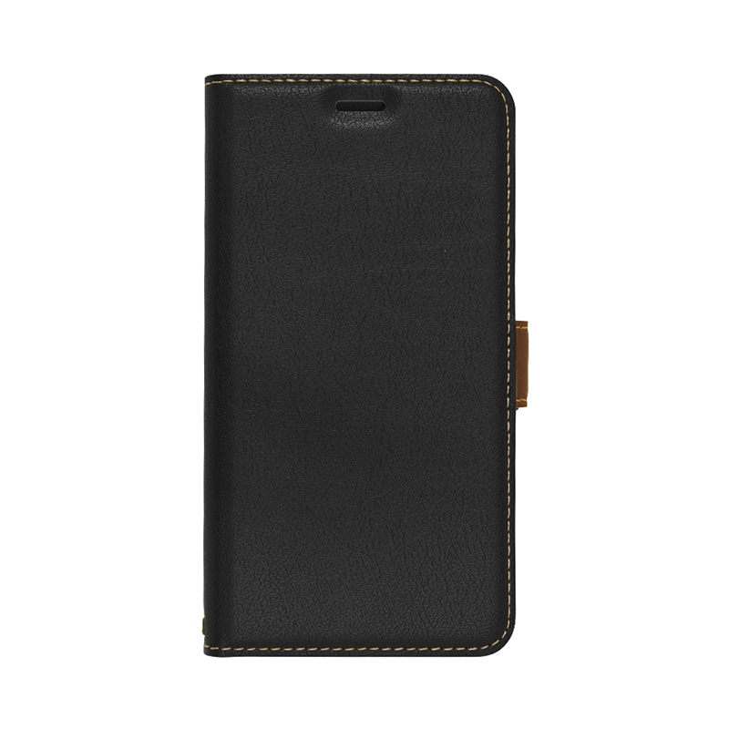 オーム電機 5047IP961BO 15-8359 ラスタバナナ スマホケース iPhone11 手帳型 +COLOR 耐衝撃吸収 薄型サイドマグネット BK×DBR(ご注文単位1袋)【直送品】