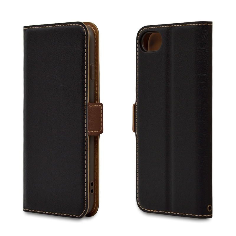 オーム電機 6800IP247BO 15-8831 ラスタバナナ iPhone SE 第3世代 第2世代 iPhone8 iPhone7 iPhone6s 共用 ケース 手帳型 薄型(ブラック×ダークブラウン)(ご注文単位1袋)【直送品】