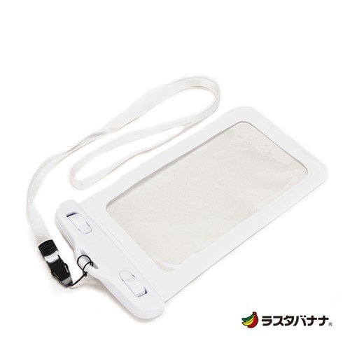 オーム電機 RBOT205 15-9034 ラスタバナナ スマホ防水ケース Lサイズ 5.5インチ対応 ホワイト(ご注文単位1袋)【直送品】