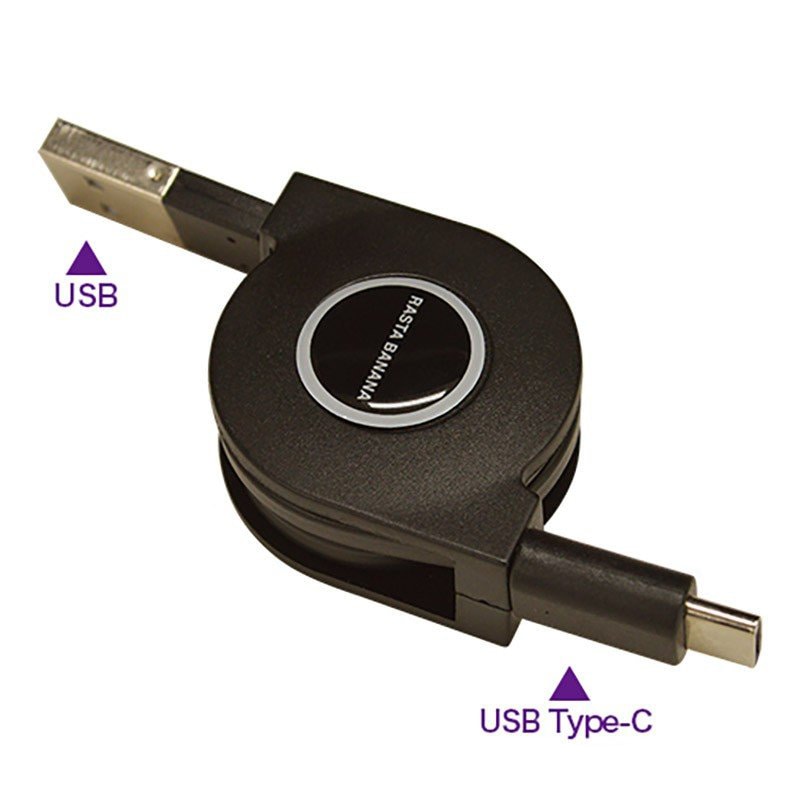 オーム電機 RBHE250 15-9091 ラスタバナナ USB Type-Cリールケーブル(ご注文単位1袋)【直送品】
