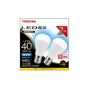 オーム電機 4580625138679 16-0673 東芝 LED電球 ミニクリプトン形 E17 40W形 昼光色 LDA4D-G-E17S40V2RP 2個入(ご注文単位1袋)【直送品】