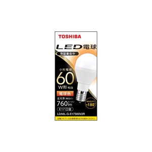 オーム電機 4580625138686 16-0674 東芝 LED電球 ミニクリプトン形 E17 60W形 電球色 LDA6L-G-E17S60V2R(ご注文単位1袋)【直送品】