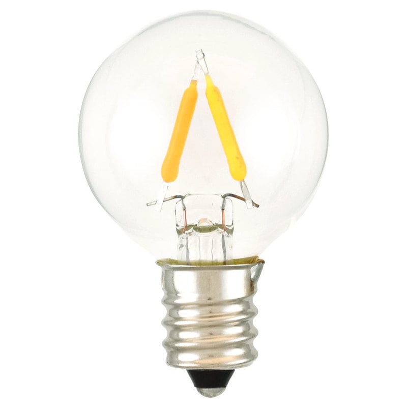 オーム電機 G30E12-0.8WC21 16-6513 旭光 フィラメントタイプLED電球 ボール球 G30/E12/0.8W/クリア（ご注文単位1袋）【直送品】