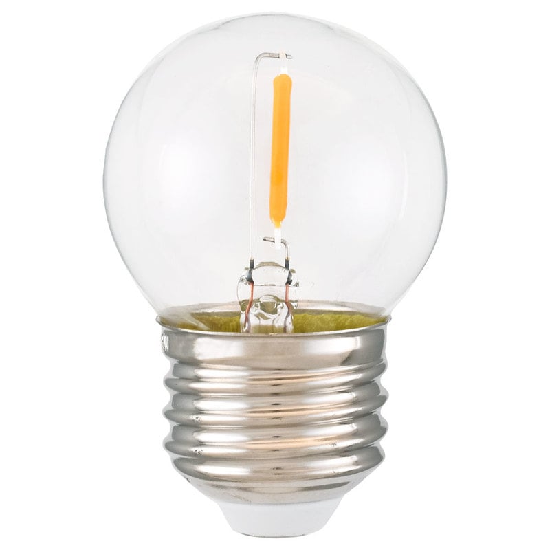 オーム電機 G40E26-0.8WC21 16-6517 旭光 フィラメントタイプLED電球 ボール球 G40/E26/0.8W/クリア（ご注文単位1袋）【直送品】