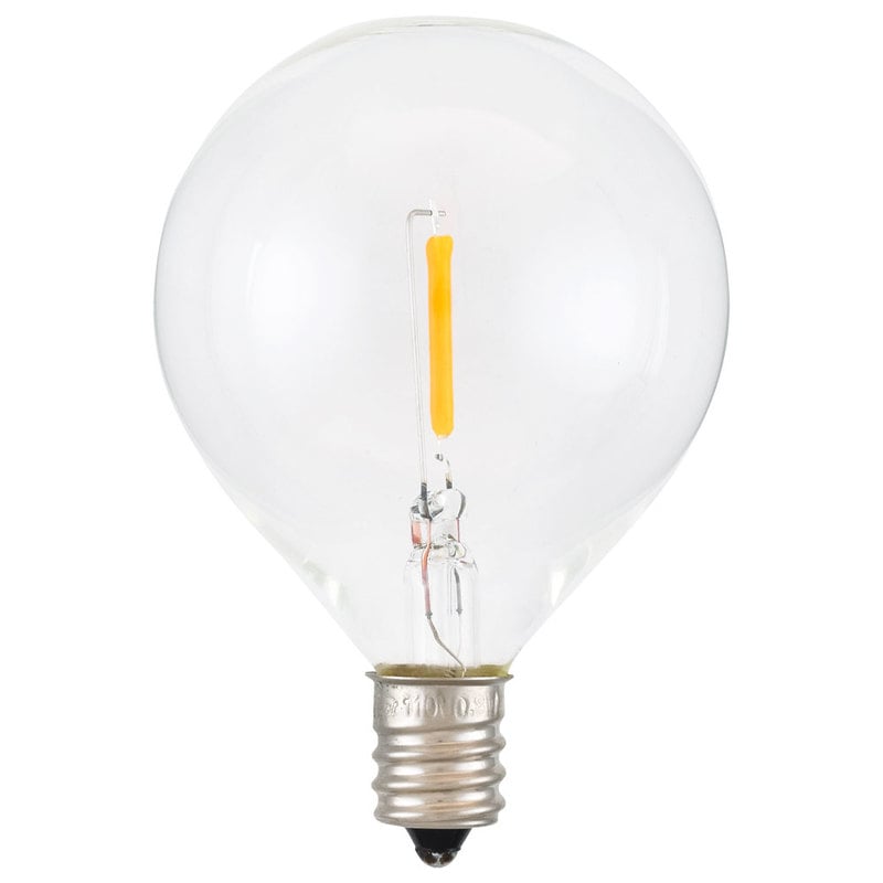 オーム電機 G50E12-0.8WC21 16-6518 旭光 フィラメントタイプLED電球 ボール球 G50/E12/0.8W/クリア（ご注文単位1袋）【直送品】