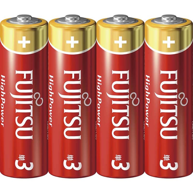 オーム電機 27451 17-0098 富士通 単3形アルカリ電池 4本入 ハイパワー（ご注文単位10袋）【直送品】