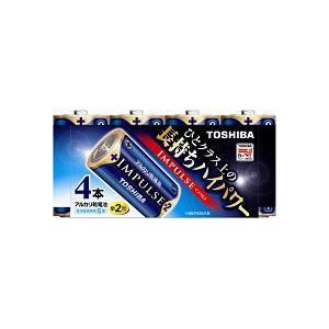 オーム電機 4904530022616 17-2010 東芝 単2形アルカリ乾電池 4本入 IMPULSE（ご注文単位1袋）【直送品】