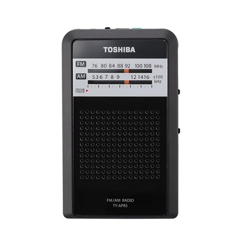 オーム電機 4560158875920 17-4237 東芝 LEDライト付きポケットラジオ ブラック（ご注文単位1袋）【直送品】