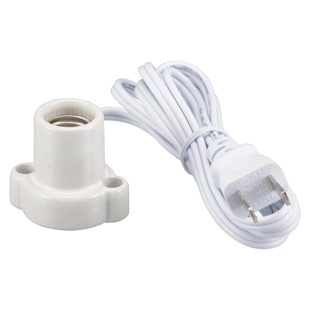 オーム電機 磁器レセップ E17 1.5mコード ホワイト 1個(ご注文単位1個)【直送品】