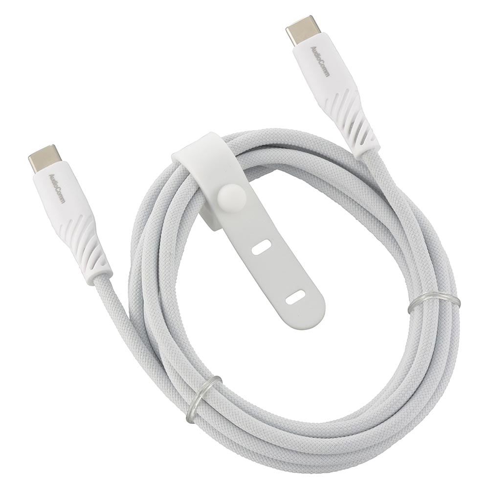 オーム電機 AudioComm さらさらUSBケーブル PD対応 Type-CtoC 2m 1個(ご注文単位1個)【直送品】