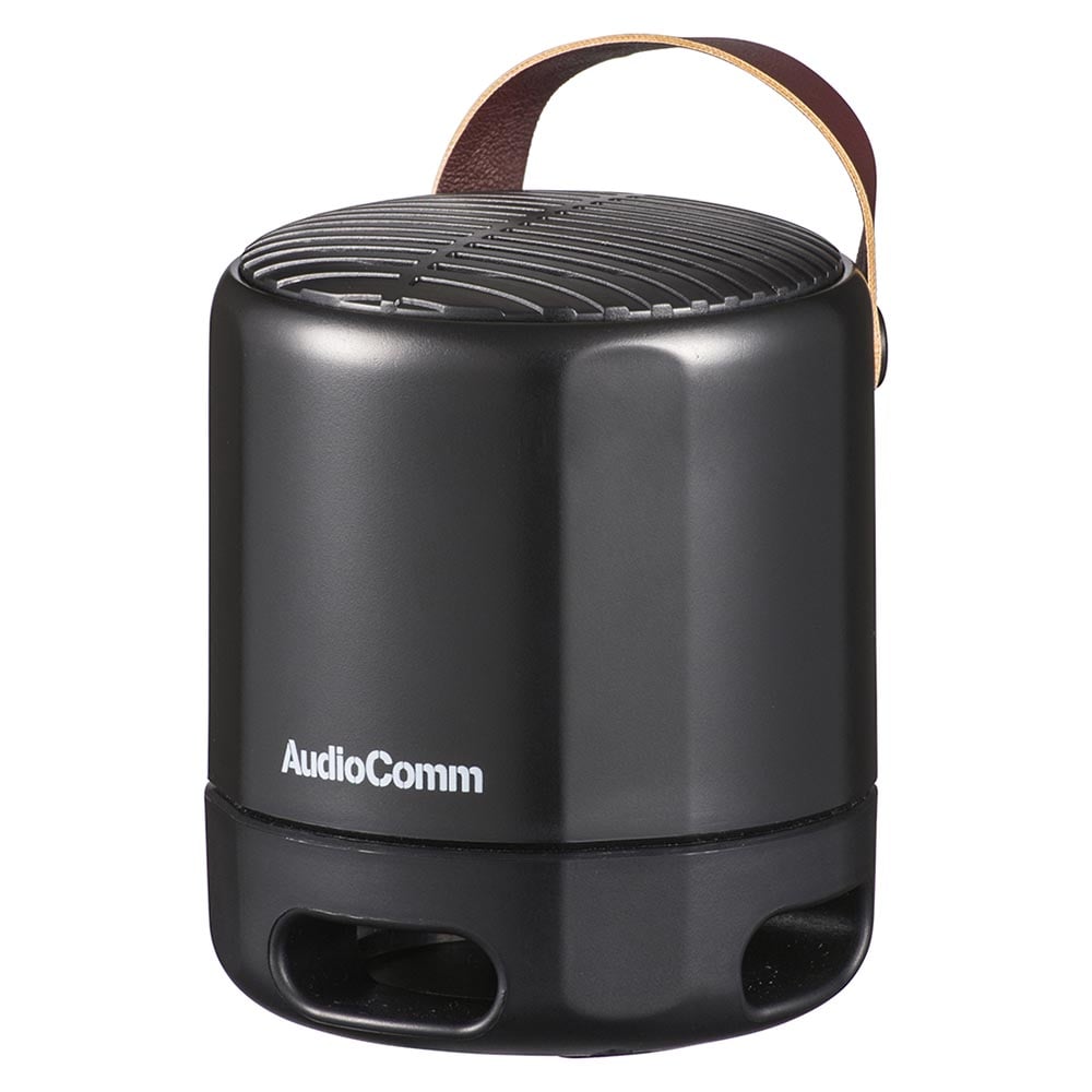 オーム電機 AudioComm ワイヤレスラウンドスピーカー ブラック 1個（ご注文単位1個）【直送品】