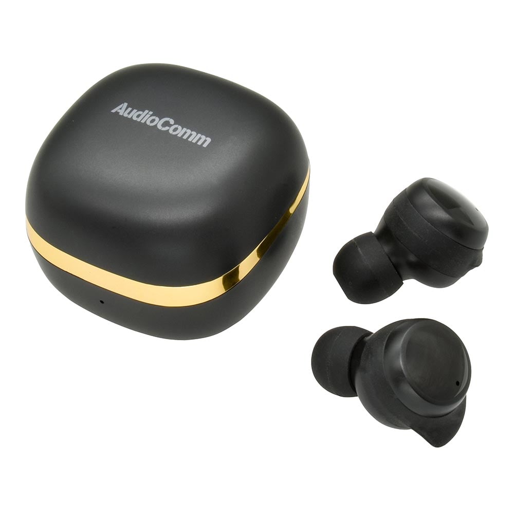 オーム電機 AudioComm 完全ワイヤレスイヤホン ブラック 1個(ご注文単位1個)【直送品】