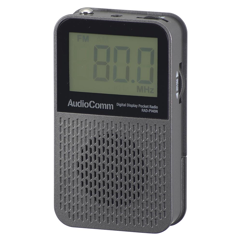オーム電機 AudioComm 液晶表示ポケットラジオ 1個（ご注文単位1個）【直送品】