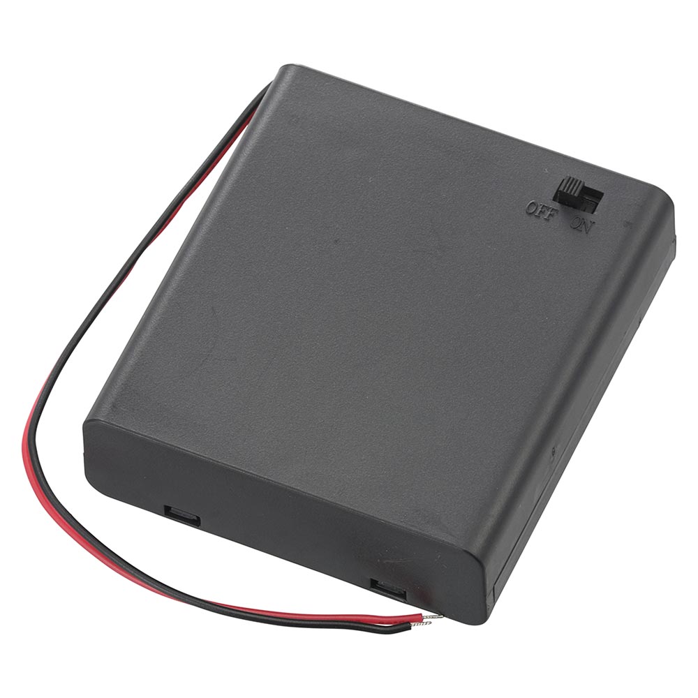 オーム電機 電池ケース 単3×4コ用 スイッチ・カバー付 1個（ご注文単位1個）【直送品】