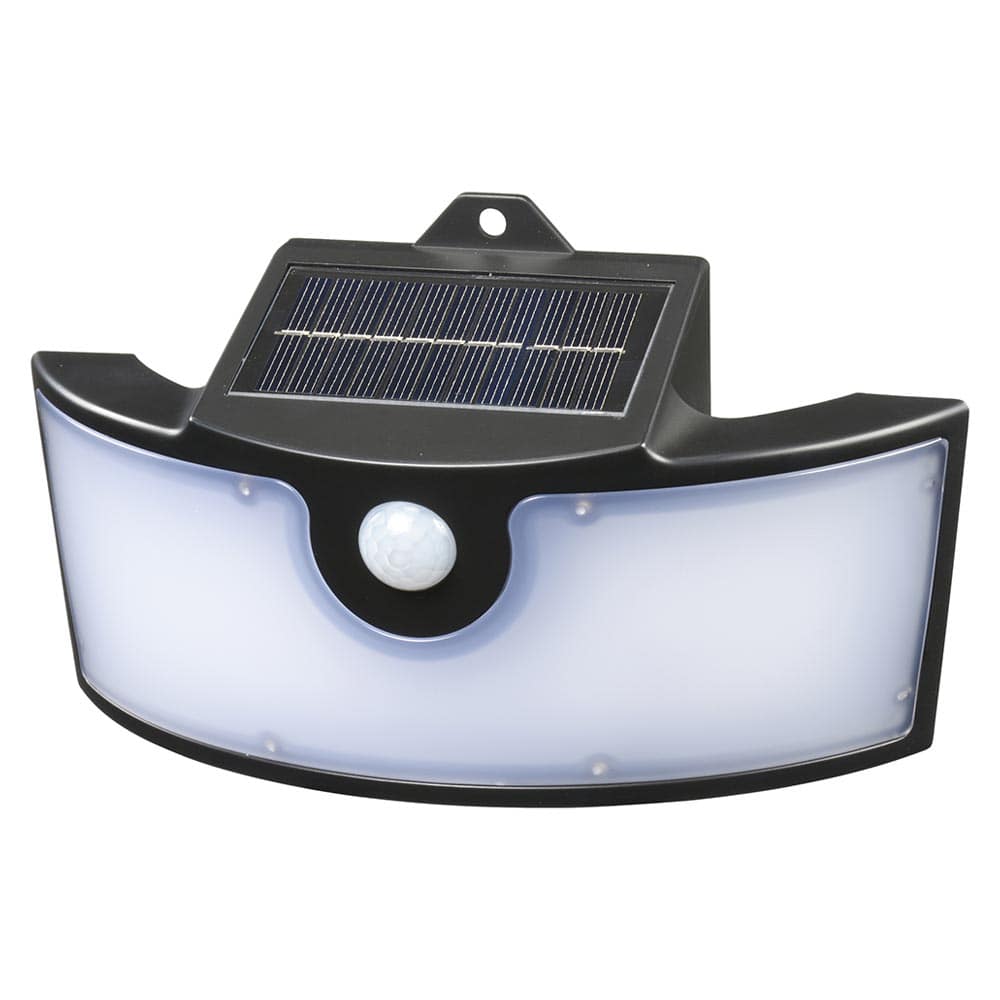 オーム電機 LEDワイドソーラーウォールライト 400ルーメン 昼光色 1個(ご注文単位1個)【直送品】