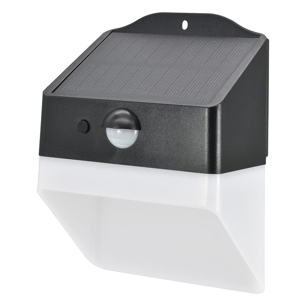 オーム電機 センサーウォールライト ソーラー式 200ルーメン 1個（ご注文単位1個）【直送品】