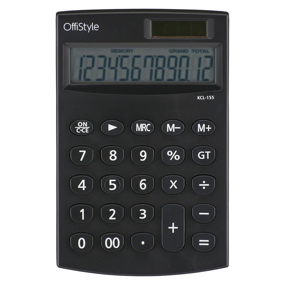 オーム電機 OffiStyle 卓上電卓 12桁 1個（ご注文単位1個）【直送品】