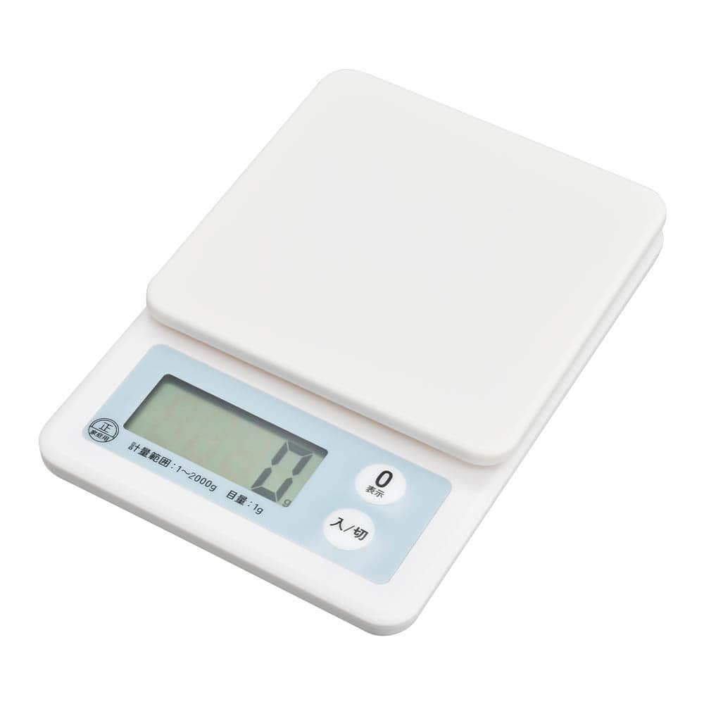 オーム電機 クッキングスケール 2kg計 ブルー 1個（ご注文単位1個）【直送品】