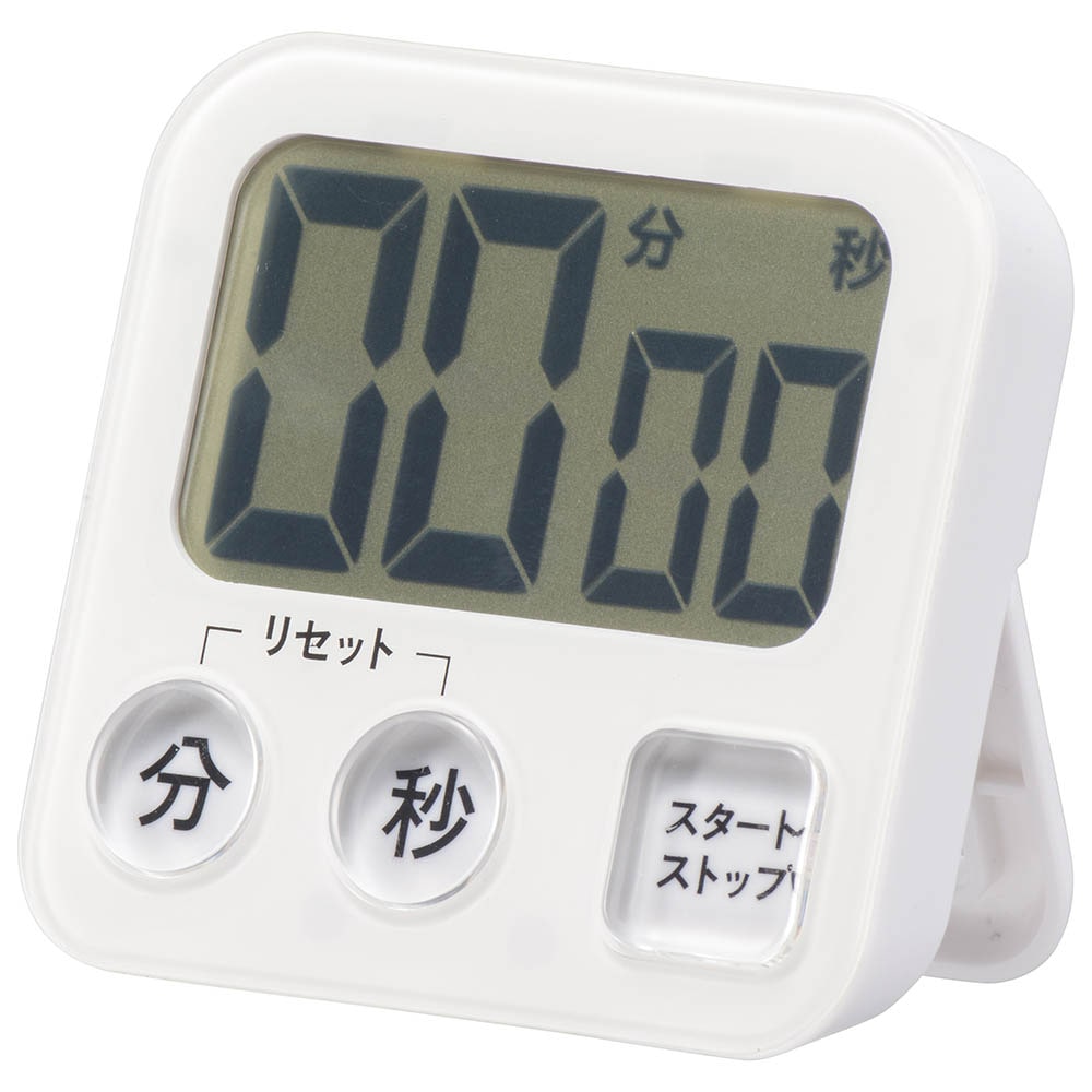 オーム電機 大画面デジタルタイマー ホワイト 1個（ご注文単位1個）【直送品】