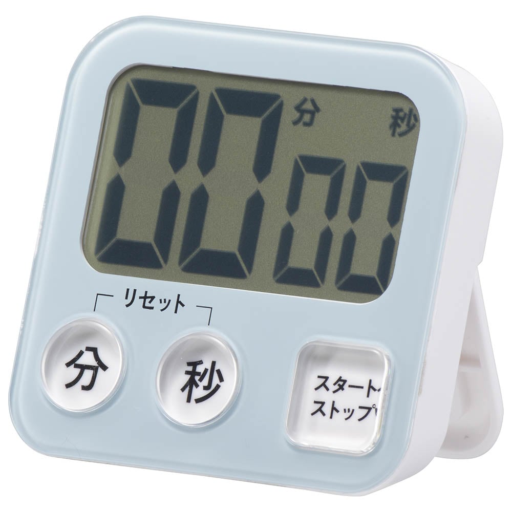 オーム電機 大画面デジタルタイマー ブルー 1個（ご注文単位1個）【直送品】