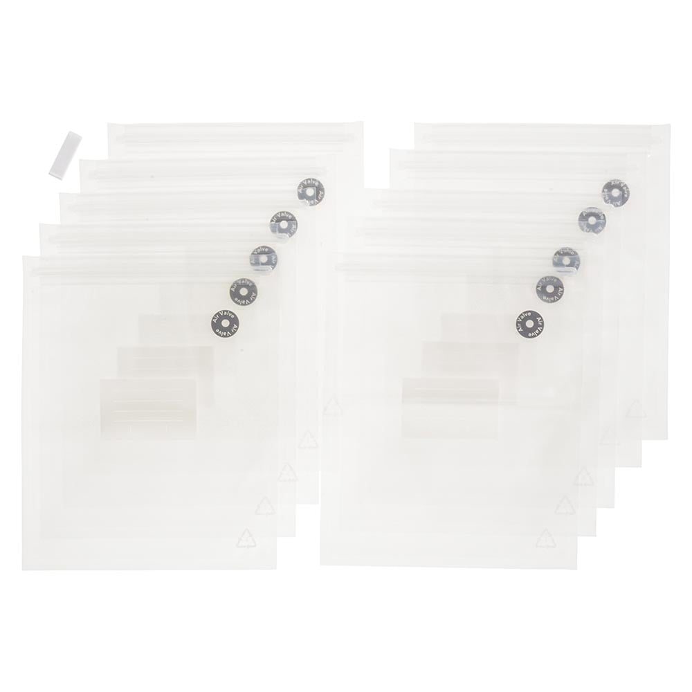 オーム電機 バキュームセーバー専用ジッパーバッグ Mサイズ 10枚入り 1個（ご注文単位1個）【直送品】