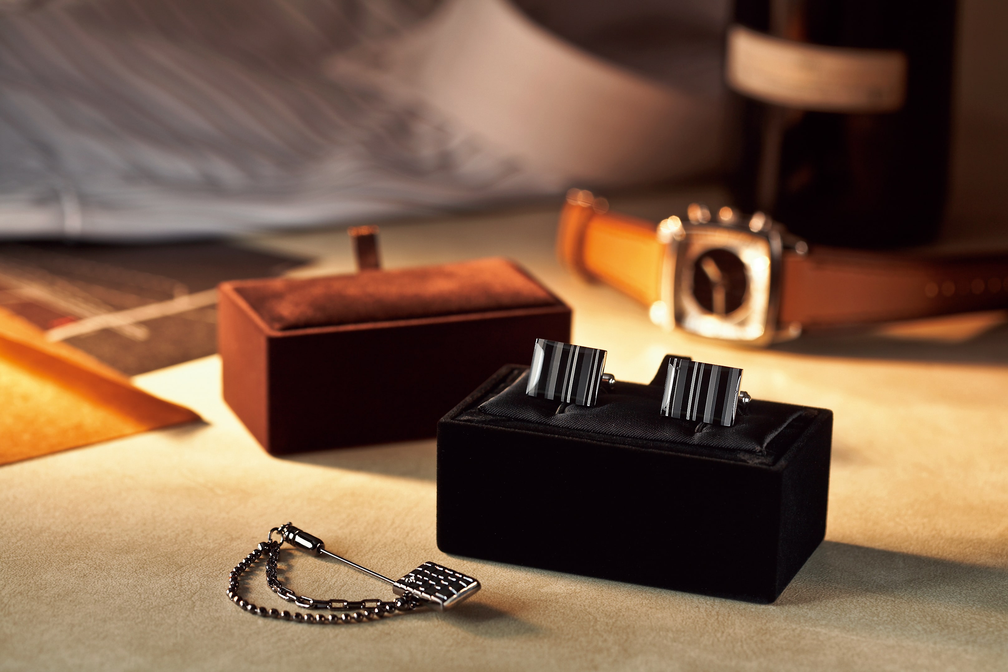 FK-251-TC-BK タイピン・カフス用ケース フロッキー生地 ブラック 1個 (ご注文単位20個)【直送品】