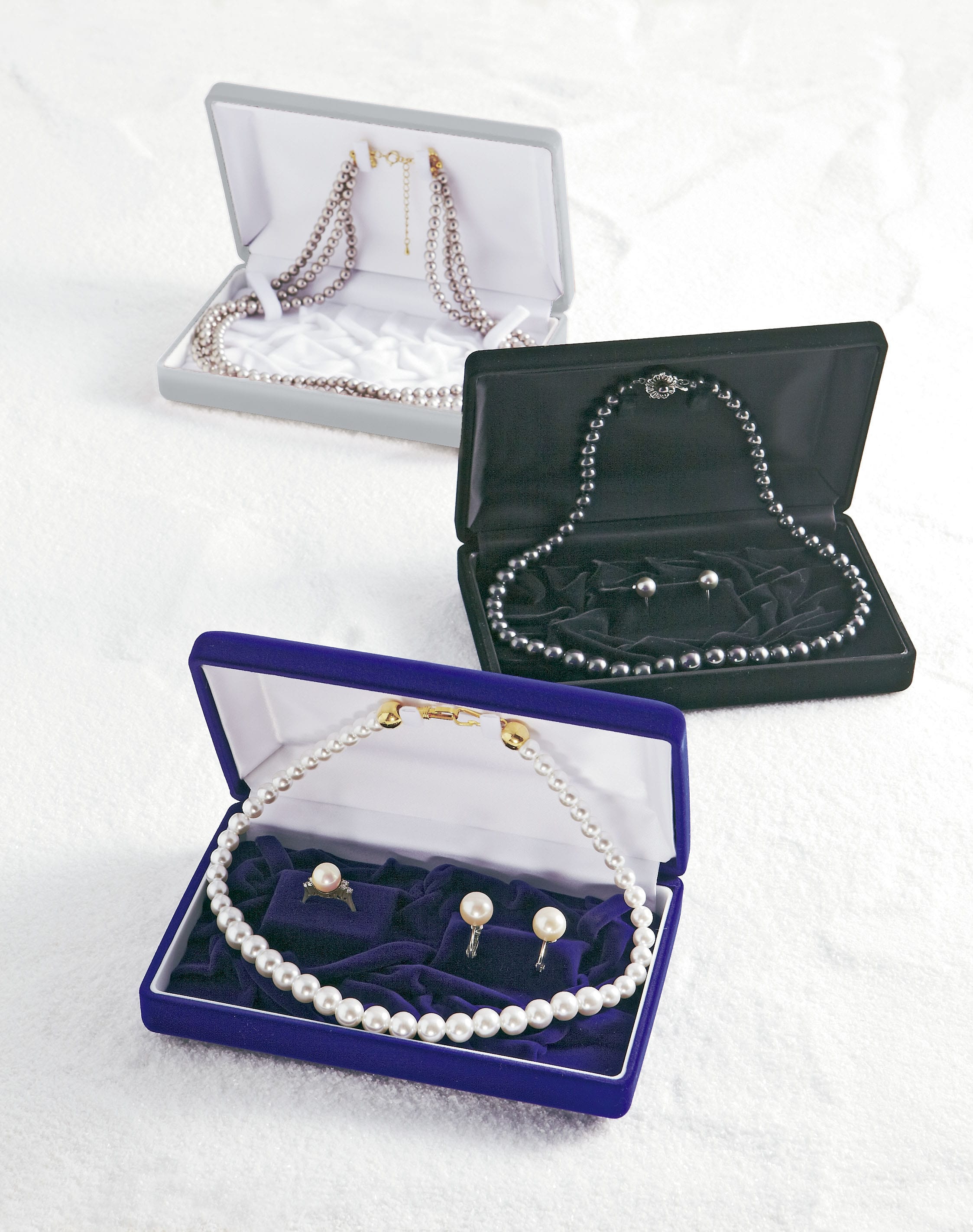 FK-701-NE-BK パールネックレス・イヤンリングケース ブラック 1個 (ご注文単位5個)【直送品】