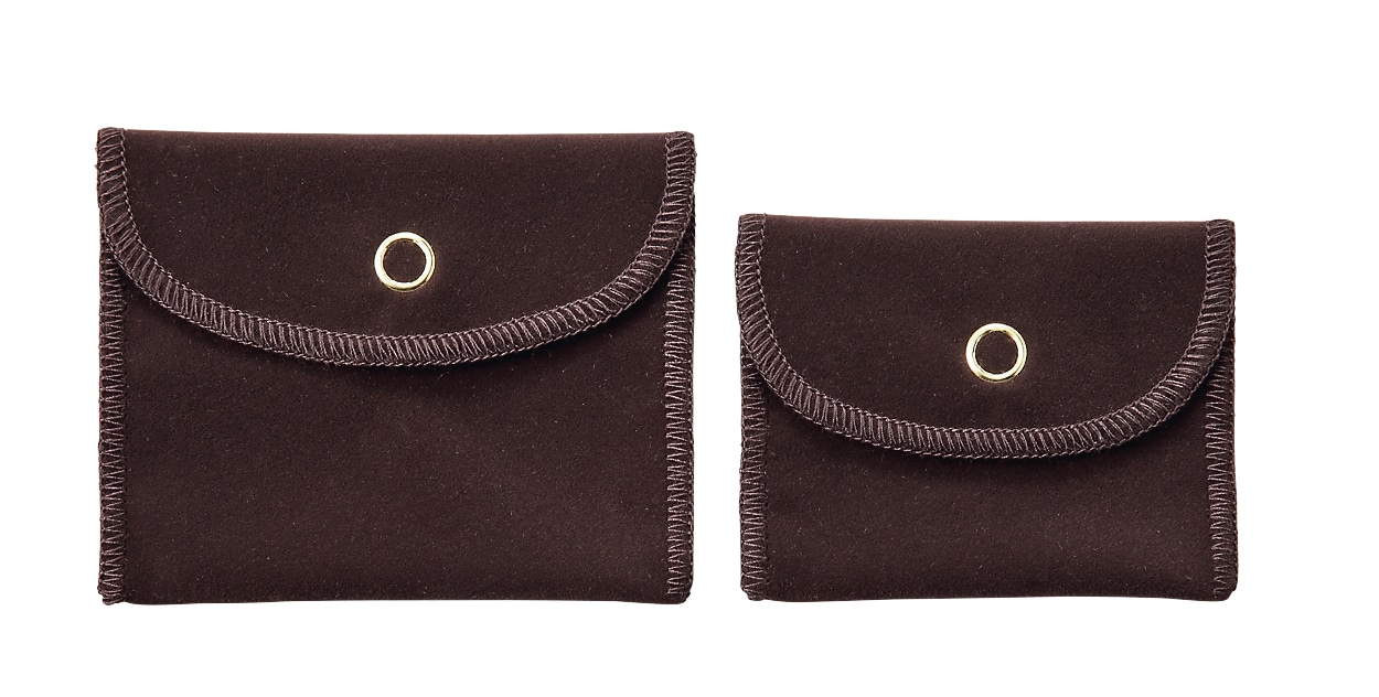 PO-01-S-BR 角型ポーチSサイズ　マジックテープ付　ブラウン 50枚/束 （ご注文単位1束）【直送品】