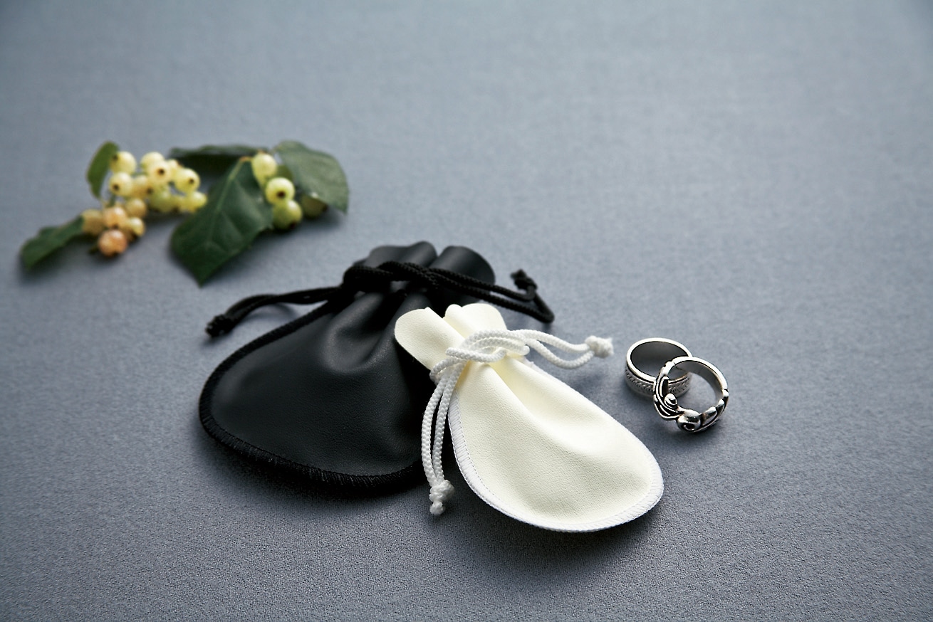 PO-03-S-WH 合皮巾着ポーチSサイズ ホワイト 50枚/束 (ご注文単位1束)【直送品】