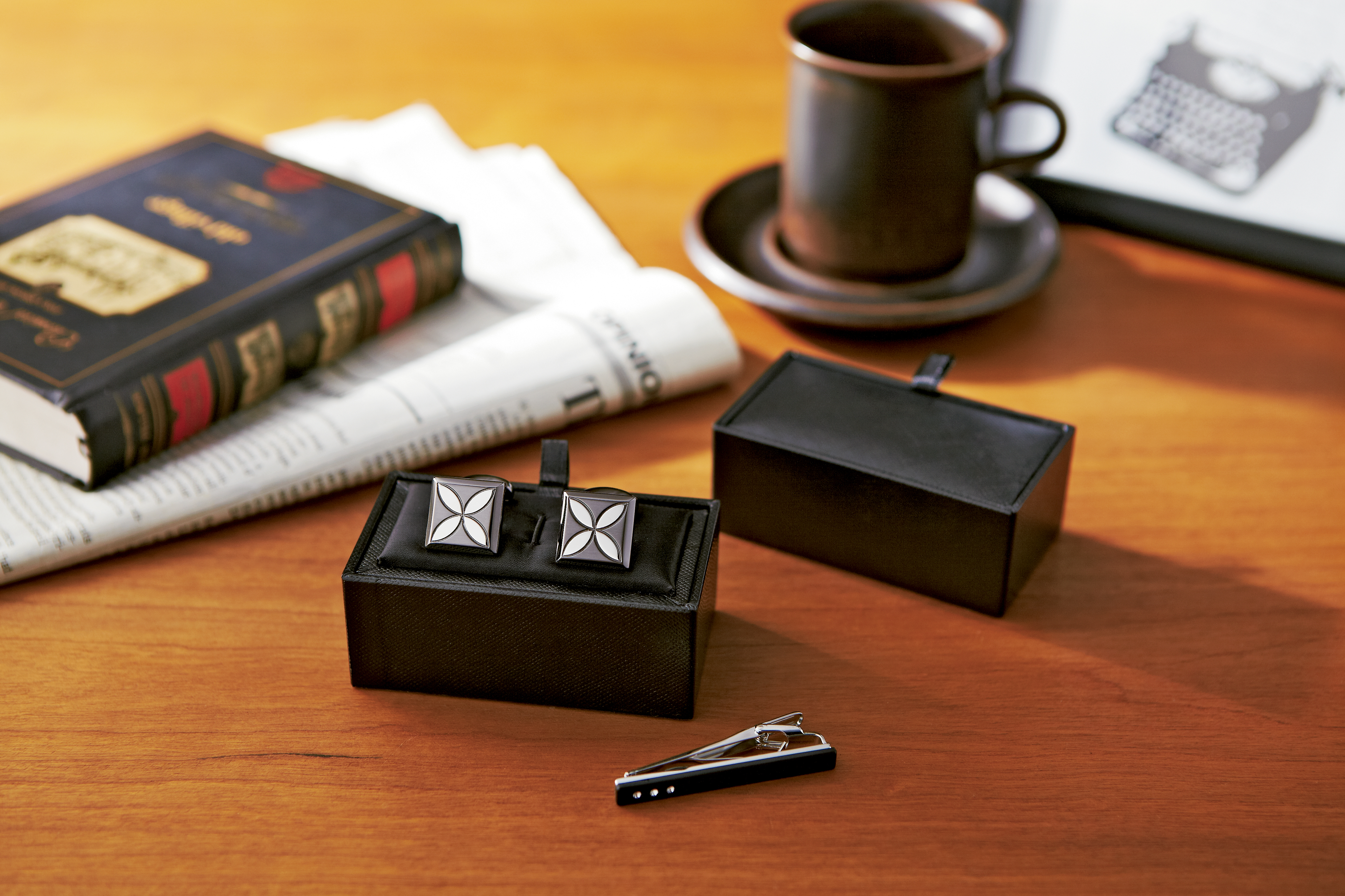 CS-251-TC-BK タイピン・カフス用ケース　レザー調生地　ブラック 1個 （ご注文単位20個）【直送品】