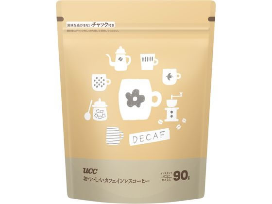 UCC おいしいカフェインレスコーヒー 袋 90g 1個※軽(ご注文単位1個)【直送品】