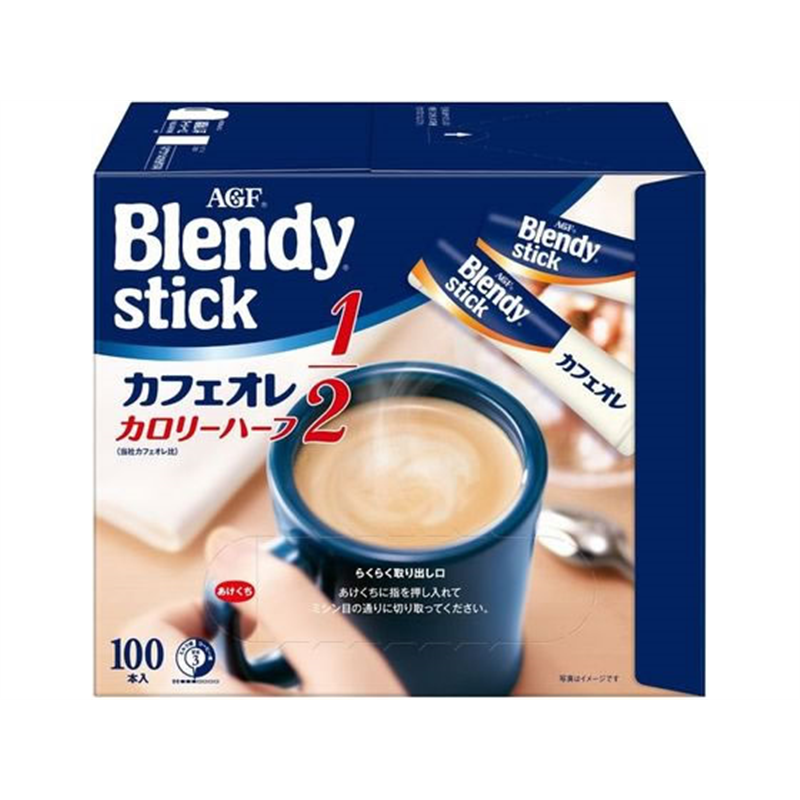 AGF ブレンディ スティック カフェオレ カロリーハーフ 100本 1箱※軽（ご注文単位1箱)【直送品】
