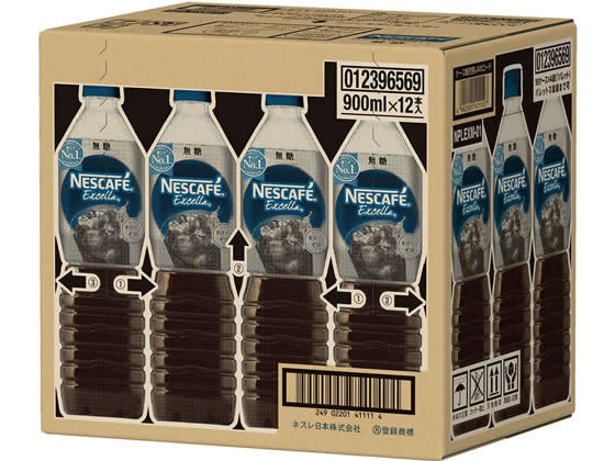 ネスレ ネスカフェ エクセラボトルコーヒー無糖 900ml 12本 1箱※軽（ご