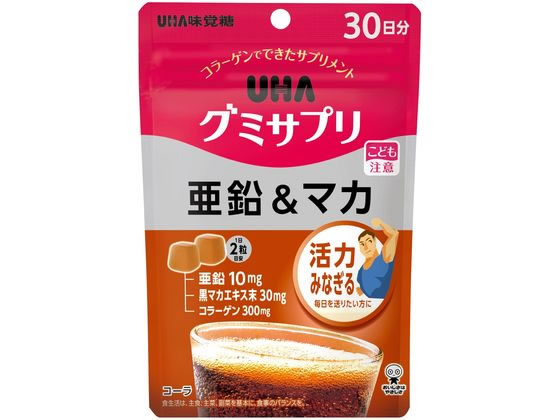 UHA味覚糖 UHAグミサプリ 亜鉛&マカ 30日分 60粒 1袋※軽（ご注文単位1袋)【直送品】