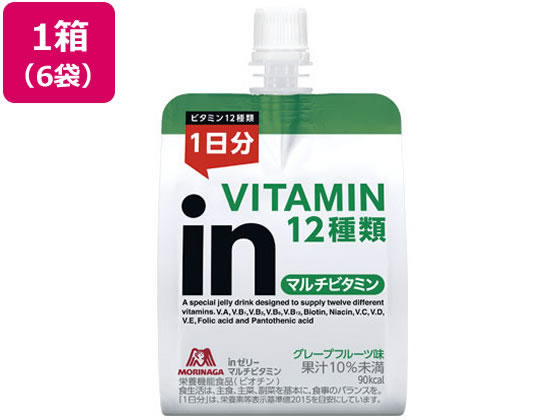 森永製菓 inゼリー マルチビタミン 180g×6袋 1箱※軽（ご注文単位1箱)【直送品】