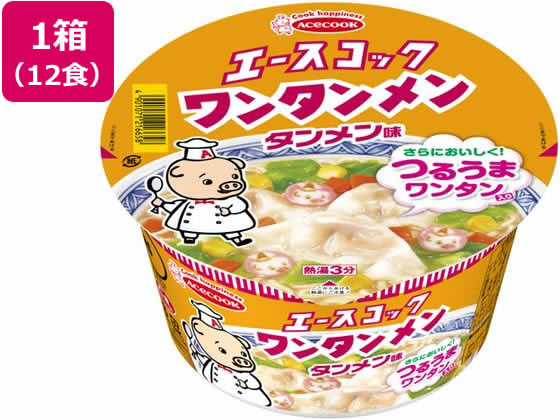 エースコック ワンタンメンどんぶり タンメン味 79g×12食 1箱※軽（ご注文単位1箱)【直送品】