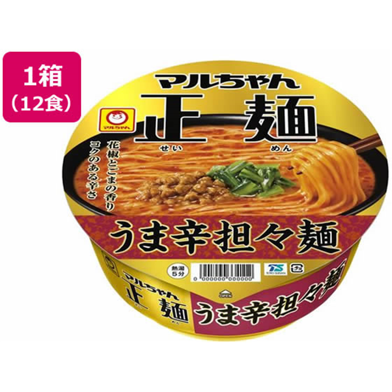 東洋水産 マルちゃん正麺 カップ うま辛担々麺 12個 1箱※軽（ご注文単位1箱)【直送品】