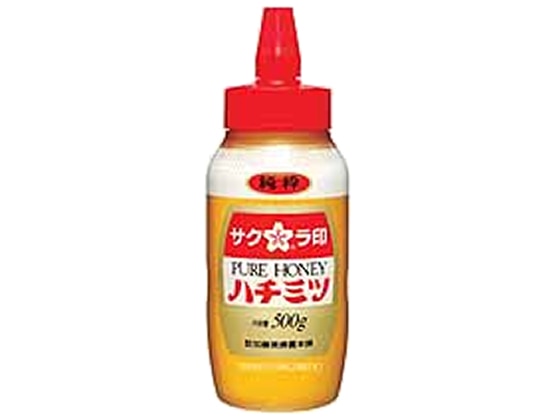 加藤美蜂園本舗 サクラ印 純粋ハチミツ(ポリ容器) 500g 1本※軽(ご注文単位1本)【直送品】