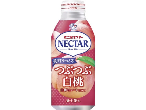 伊藤園 不二家ネクター つぶつぶ白桃 380g ボトル缶 1本※軽（ご注文単位1本）【直送品】
