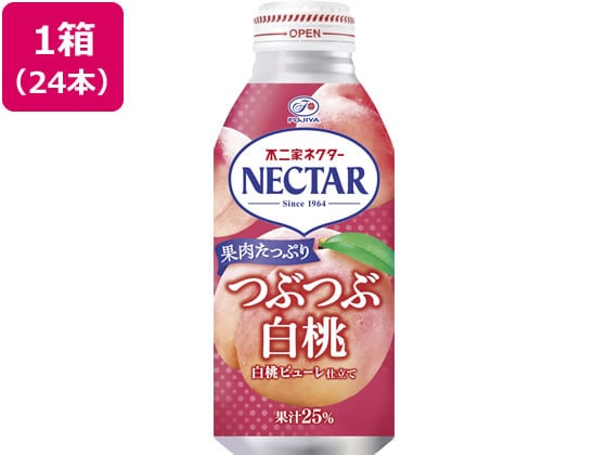 伊藤園 不二家ネクター つぶつぶ白桃 380g ボトル缶×24本 1箱※軽（ご注文単位1箱）【直送品】